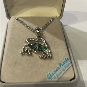 Silver Crab Pendant Necklace